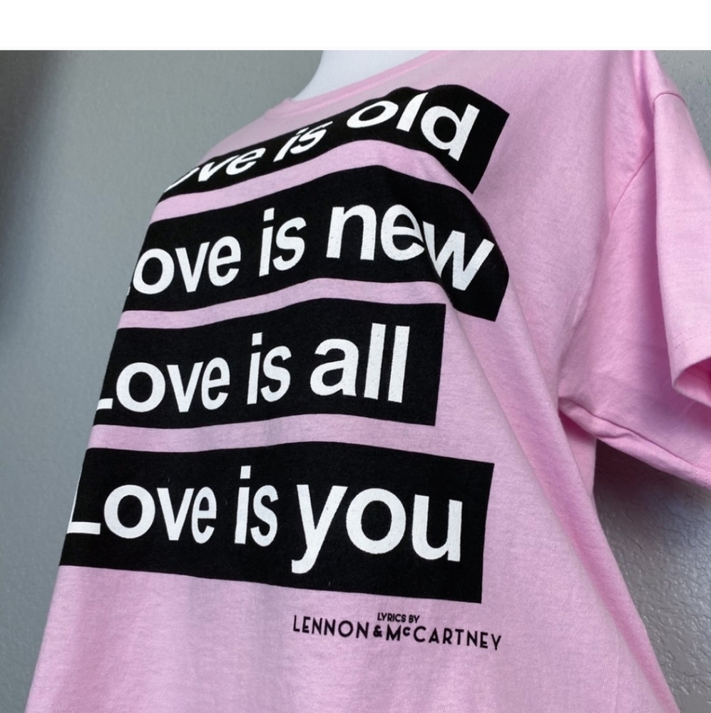 Lyrics by Lennon - Pink Boxy Cropped Tee NWOT
